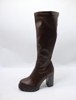 Kozaki damskie na obcasie (36-41) 25810 BROWN