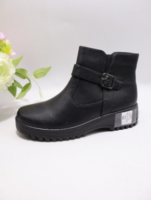 Botki damskie ocieplane na płaskim (36-41) W11-8 BLACK
