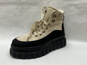 Botki damskie na płaskim (36-41) 19506 BEIGE