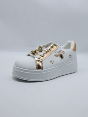 Buty sportowe damskie na płaskim (36-41) 24003 WH/CHAM