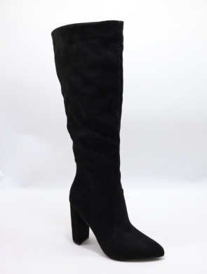 Kozaki damskie na obcasie (36-41) 6131 BLACK