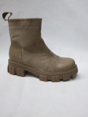 Botki damskie ocieplane na płaskim (36-41) C971 KHAKI