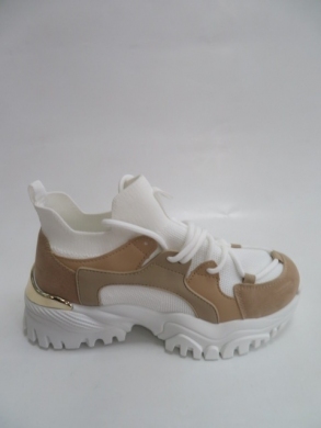 Sneakersy damskie niskie (36-41) J2271 WHITE/BEIGE