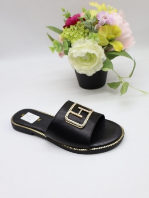 Klapki damskie na płaskim (36-41) ML354 BLACK