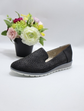 Półbuty damskie na koturnie (36-41) 0662 BLACK