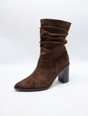 Botki damskie na obcasie (36-41) 9416-08 BROWN