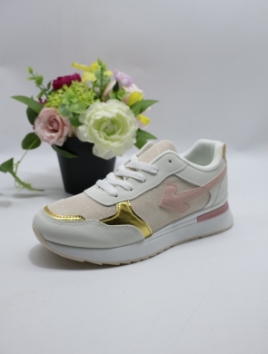 Buty sportowe damskie na płaskim (36-41) REB059 BE/PINK