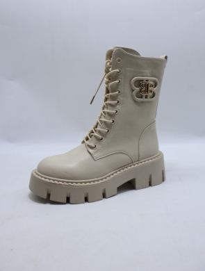 Botki damskie ocieplane na płaskim (36-41) 5808 BEIGE