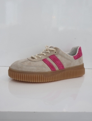 Buty sportowe damskie na płaskim (36-41) GD-XF-204 BE/FUXIA
