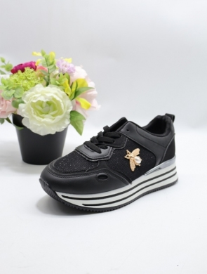 Buty sportowe damskie na płaskim (36-41) LL1903 BLACK
