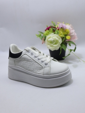Buty sportowe damskie na płaskim (36-41) 8913 WH/BL