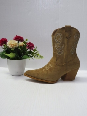Botki damskie ocieplane na obcasie (36-41) 2623 KHAKI