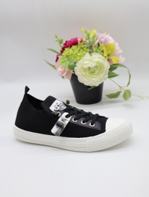 Trampki damskie na płaskim (37-40) PC05 BLACK