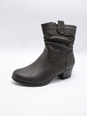 Botki damskie ocieplane na obcasie (36-41) 8681-5 GREY