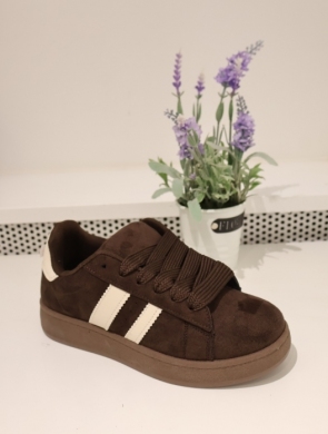 Buty sportowe damskie na płaskim (36-41) C102 BROWN