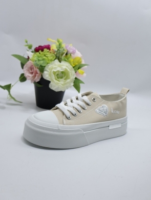 Trampki damskie na płaskim (36-41) K1739 BEIGE