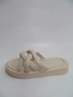 Klapki damskie na płaskim (36-41) W847 BEIGE