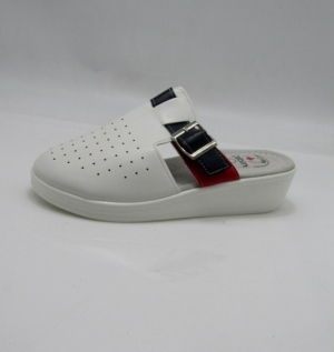 Klapki damskie na koturnie (37-42) B12-4 WHITE