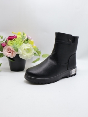 Botki damskie ocieplane na płaskim (39-43) DW11-6 BLACK