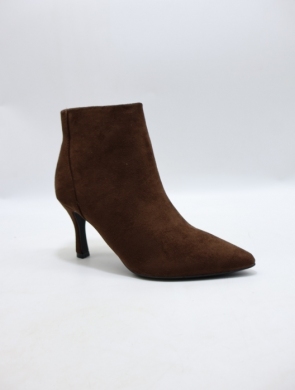 Botki damskie na szpilce (36-41) 8756 BROWN