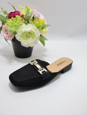 Klapki damskie na płaskim (36-41) 9716 BLACK