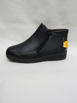 Botki damskie ocieplane na płaskim (36-41) X2220 BLACK