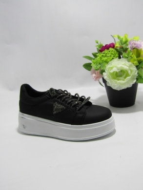 Buty sportowe damskie na płaskim (36-41) 24004 BLACK