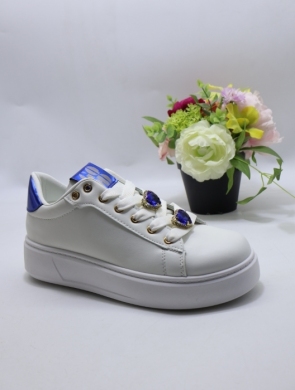 Buty sportowe damskie na płaskim (36-41) EV392 WH/BLUE