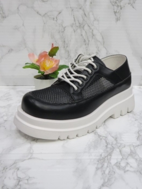Półbuty damskie na koturnie (36-41) A21-80717 BLACK