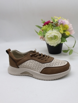Buty sportowe damskie na płaskim (36-41) BK619 BROWN