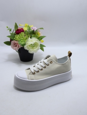 Trampki damskie na płaskim (36-41) 6183 BEIGE