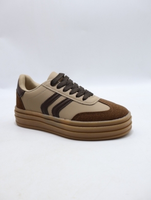 Buty sportowe damskie na płaskim (36-41) B2139 BROWN