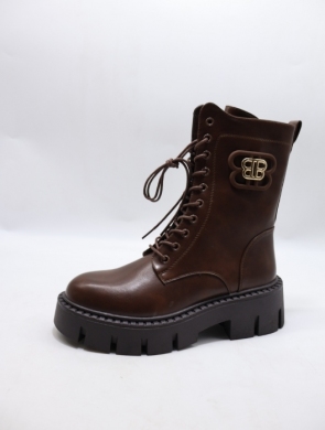 Botki damskie na płaskim (36-41) 833P BROWN