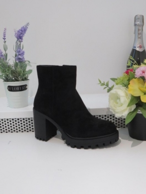 Botki damskie ocieplane na obcasie (36-41) 5787 BLACK