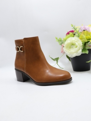 Botki damskie ocieplane na obcasie (36-41) BK5702 CAMEL