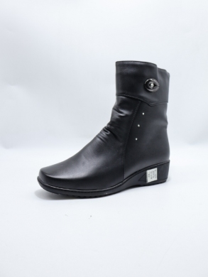 Botki damskie ocieplane na płaskim (39-43) B12T BLACK