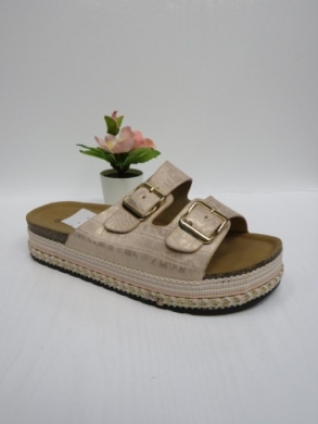 Klapki damskie na koturnie (36-41) FB209 BEIGE