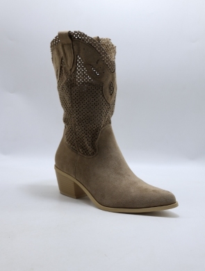 Kozaki damskie na obcasie (36-41) 7626A KHAKI