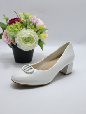 Czółenki damskie na obcasie (36-41) 1759 WHITE