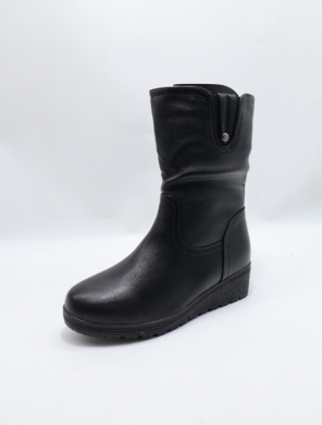 Kozaki damskie ocieplane na płaskim (39-43) D885-2 BLACK