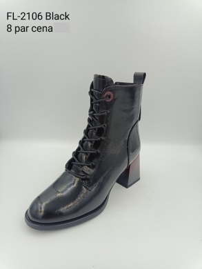 Botki damskie ocieplane na obcasie (36-41) FL-2106 BLACK