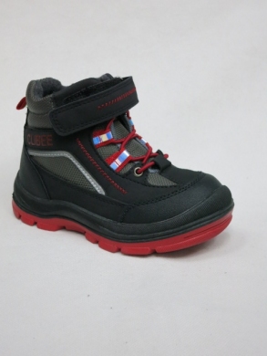 Botki chłopięce ocieplane (21-26) P536 BLACK/RED