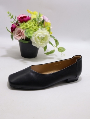 Baleriny damskie (36-41) P-317-1 BLACK-SKÓRA
