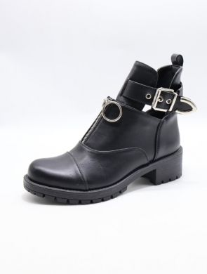 Botki damskie na płaskim (36-41) A398 BLACK