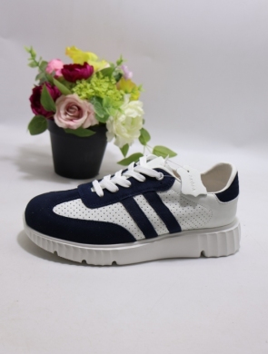 Buty sportowe damskie na płaskim (36-41) A-806 NAVY SKÓRA
