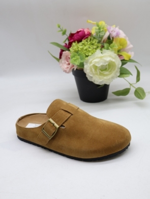 Klapki damskie na płaskim (36-41) 6472 CAMEL