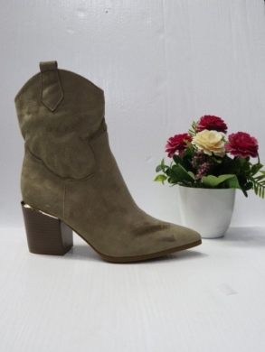 Botki damskie na obcasie (36-41) 9599A KHAKI