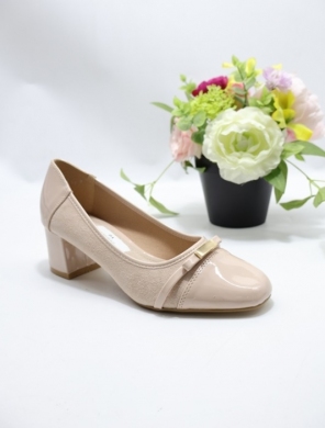 Czółenki damskie na obcasie (36-41) 0-665 BEIGE