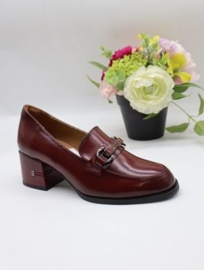 Półbuty damskie na obcasie (36-41) YCC-162 BURGUNDY