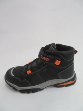 Botki chłopięce jesienne (31-36) P540 BLACK/ORANGE